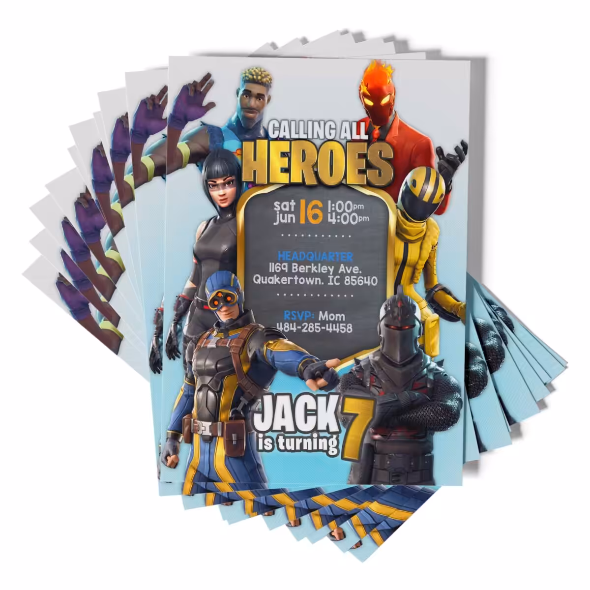 Fortnite Party Invitations
