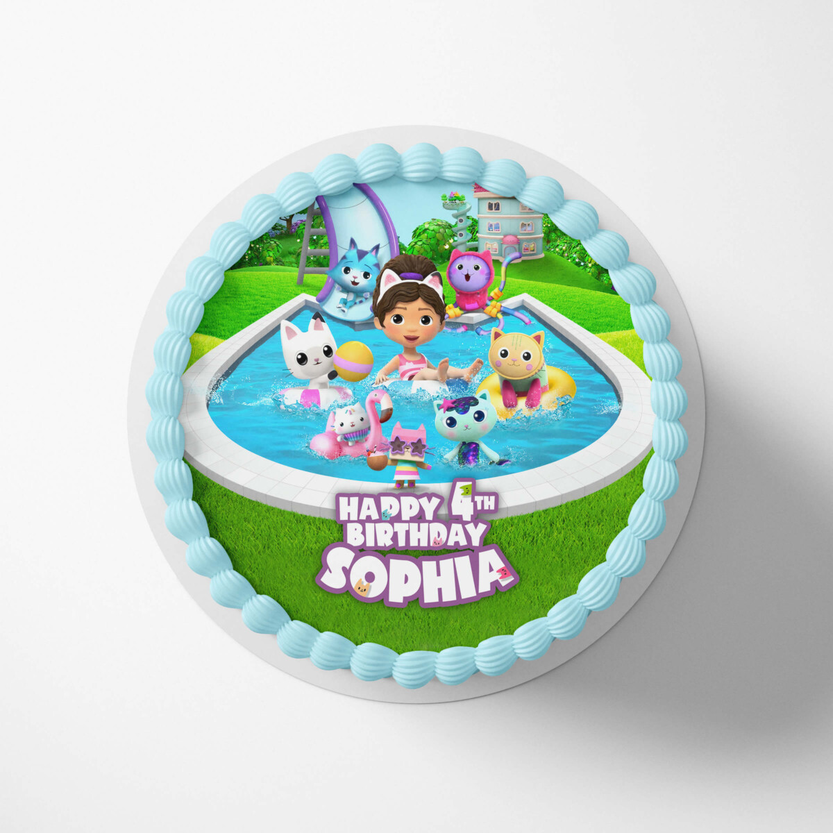 Gabby’s Dollhouse Pool Party Cake Topper