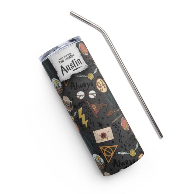 Harry Potter Black Skinny Tumbler 20oz PimpYourWorld