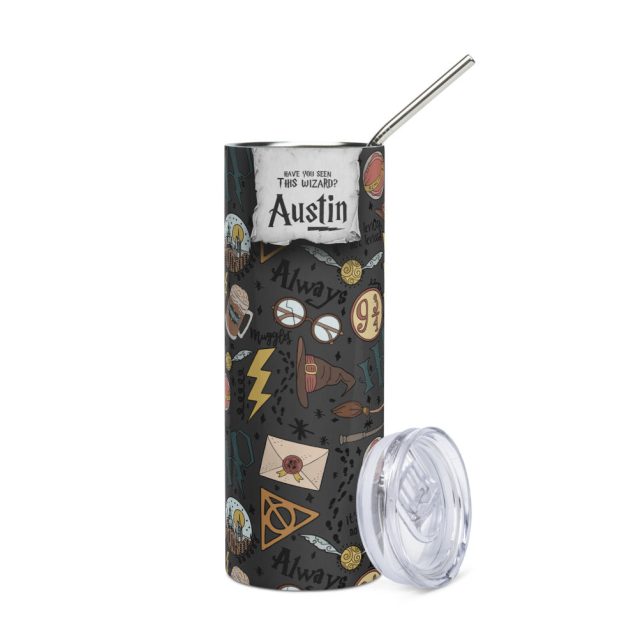 Harry Potter Black Skinny Tumbler 20oz PimpYourWorld