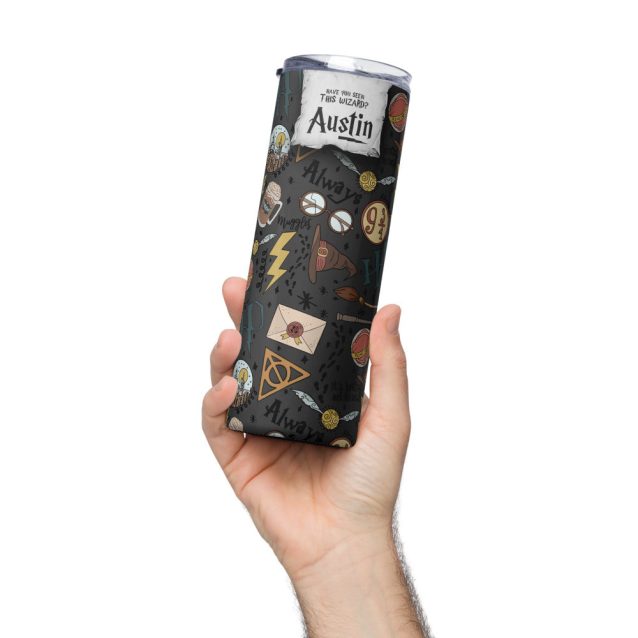 Harry Potter Black Skinny Tumbler 20oz PimpYourWorld