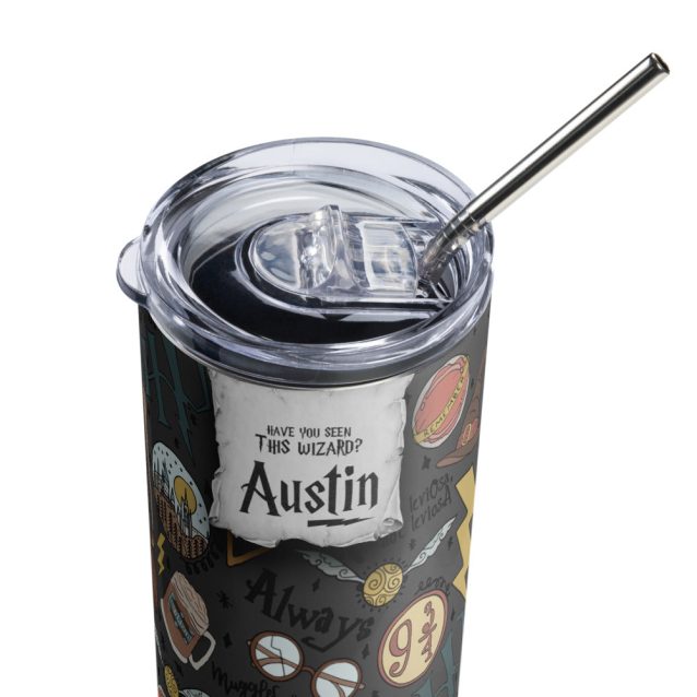 Harry Potter Black Skinny Tumbler 20oz PimpYourWorld