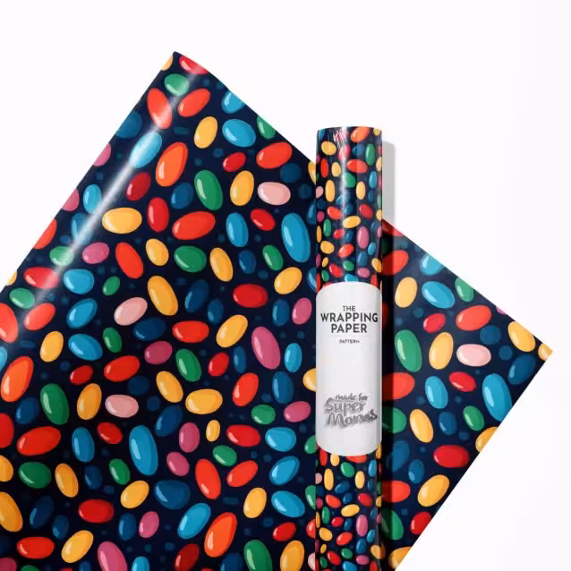 Edge-to-edge print detail on a roll of Harry Potter Christmas gift wrap.