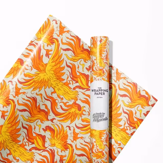 A stack of presents wrapped in different designs of Harry Potter Christmas paper.