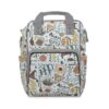 Grey Harry Potter nappy bag with hand-drawn wizarding doodles and magical symbols.