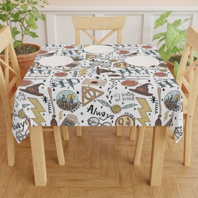 Ravenclaw blue birthday party tablecloth made of durable polyester