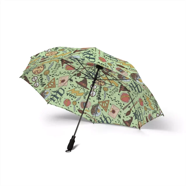 Harry Potter umbrella being easily placed into a handbag or backpack.