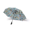 Sheltering under the Harry Potter umbrella on a wet day.