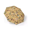 A Harry Potter umbrella printed with the Hogwarts Doodles (Yellow) artwork.