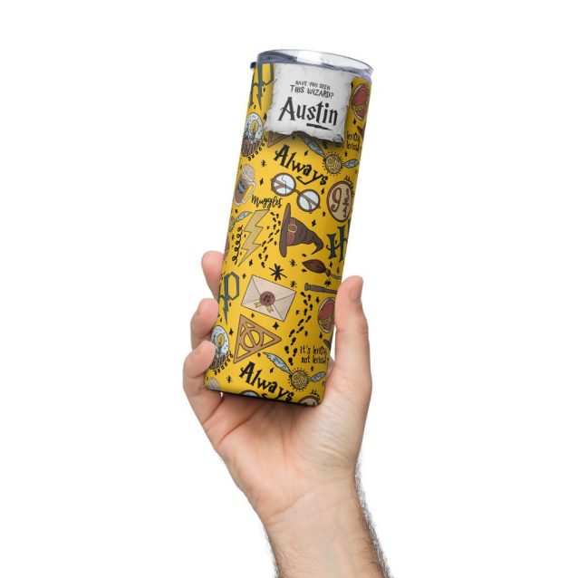Harry Potter Yellow Skinny Tumbler 20oz PimpYourWorld