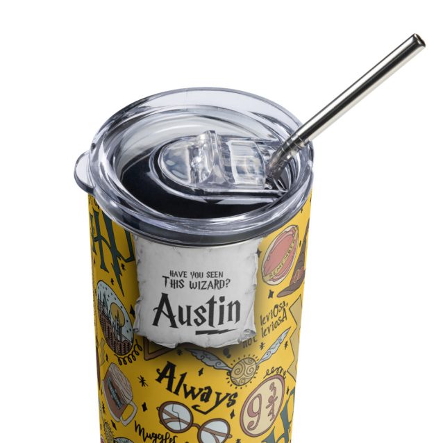 Harry Potter Yellow Skinny Tumbler 20oz PimpYourWorld