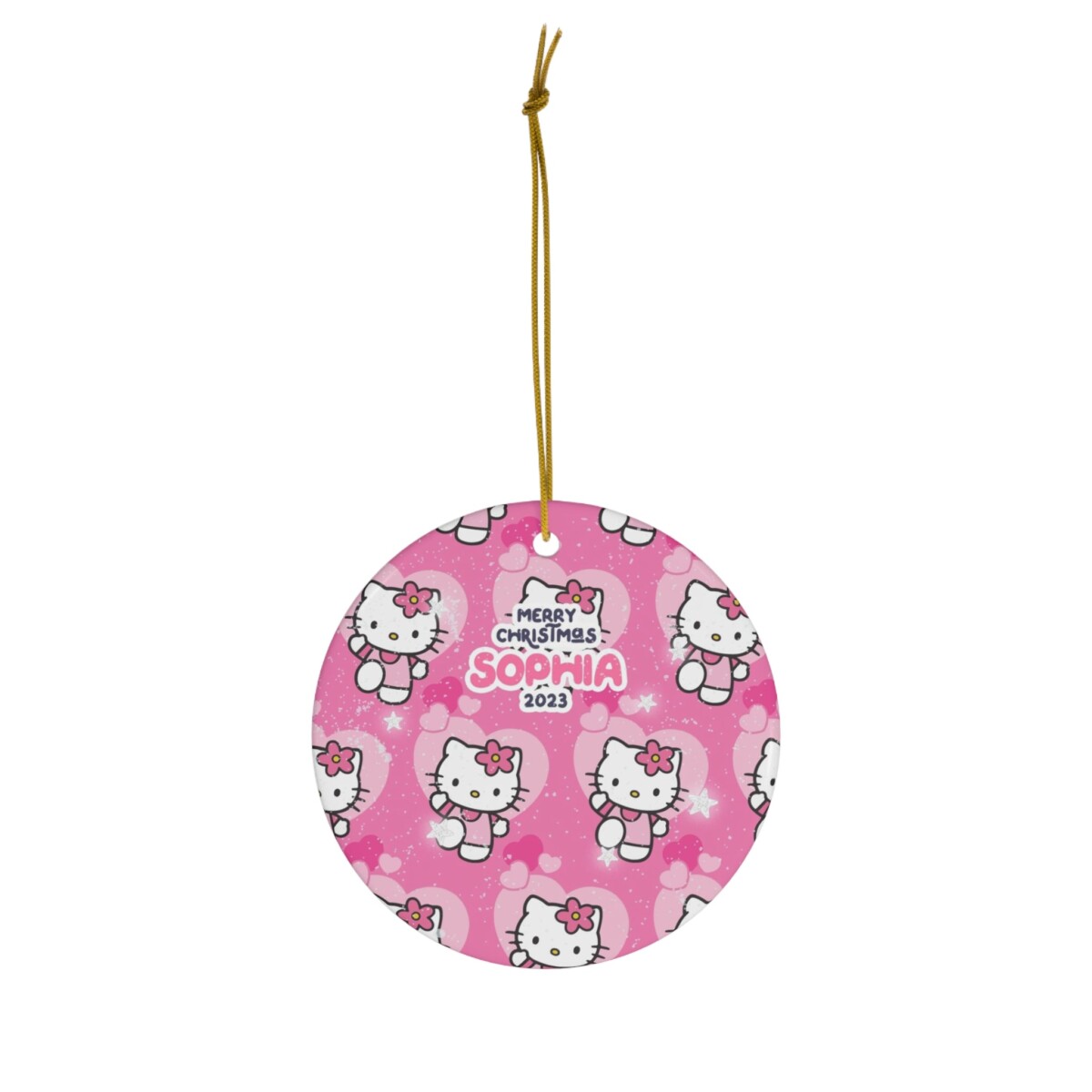 Hello Kitty Pattern Christmas Tree Ornament 2025