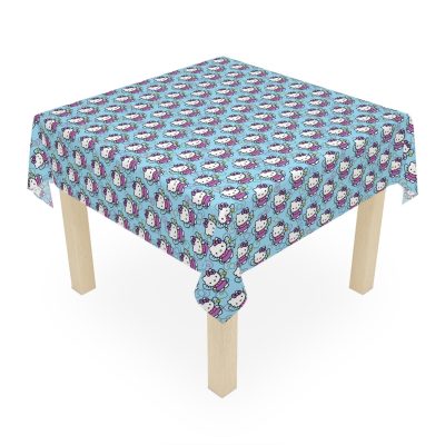 Hello Kitty Y2K aesthetic tablecloth with sparkles and bow patterns