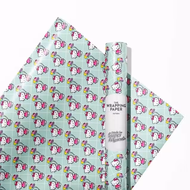 Premium 90 GSM Hello Kitty gift wrap showing its smooth texture.