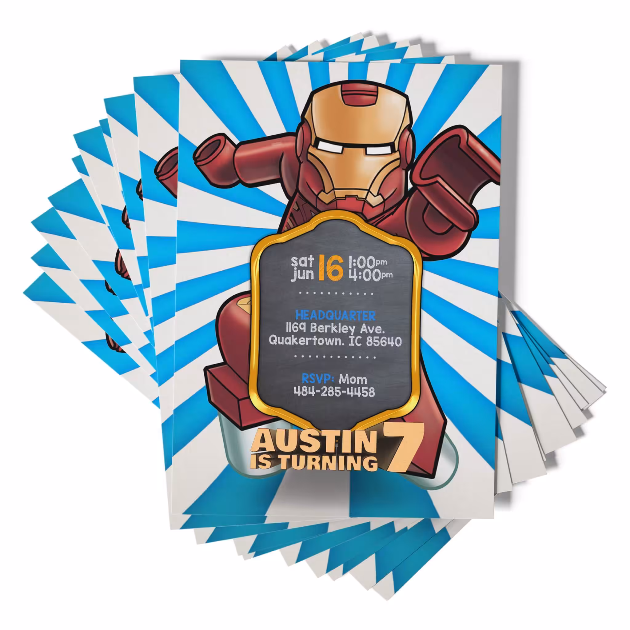 Iron Man Lego Birthday Invitation