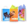 Three printable Lion King goodie bag fronts on paper party bags — a hyena on blue, Pumbaa the warthog on orange, and the lion cubs together, each with the "Thanks For Coming" banner.