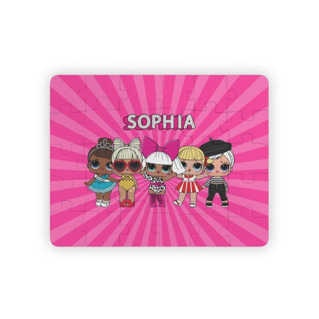 The personalized LOL Surprise Puzzle with the name "Jessica" printed on the image.