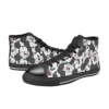 Detailed shot of the soft, easy-to-clean black canvas material on our custom personalized Mickey Mouse toddler shoes.