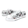 Custom printed black Mickey Mouse school sneakers for children featuring breathable fabric and a secure lace-up fit.