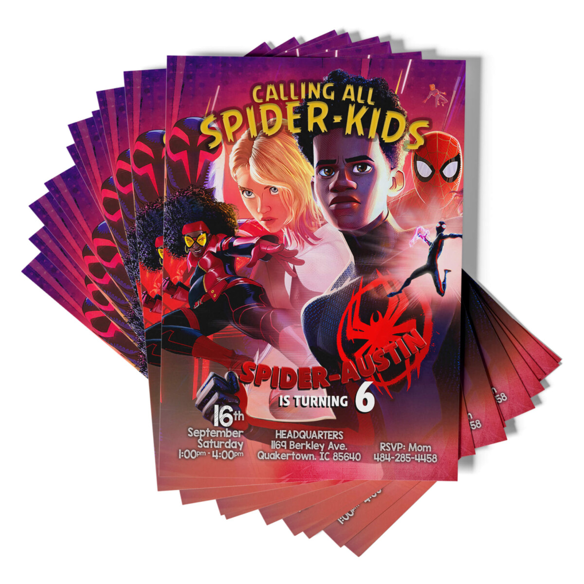 Miles Morales & Gwen Spider-Verse Invitation