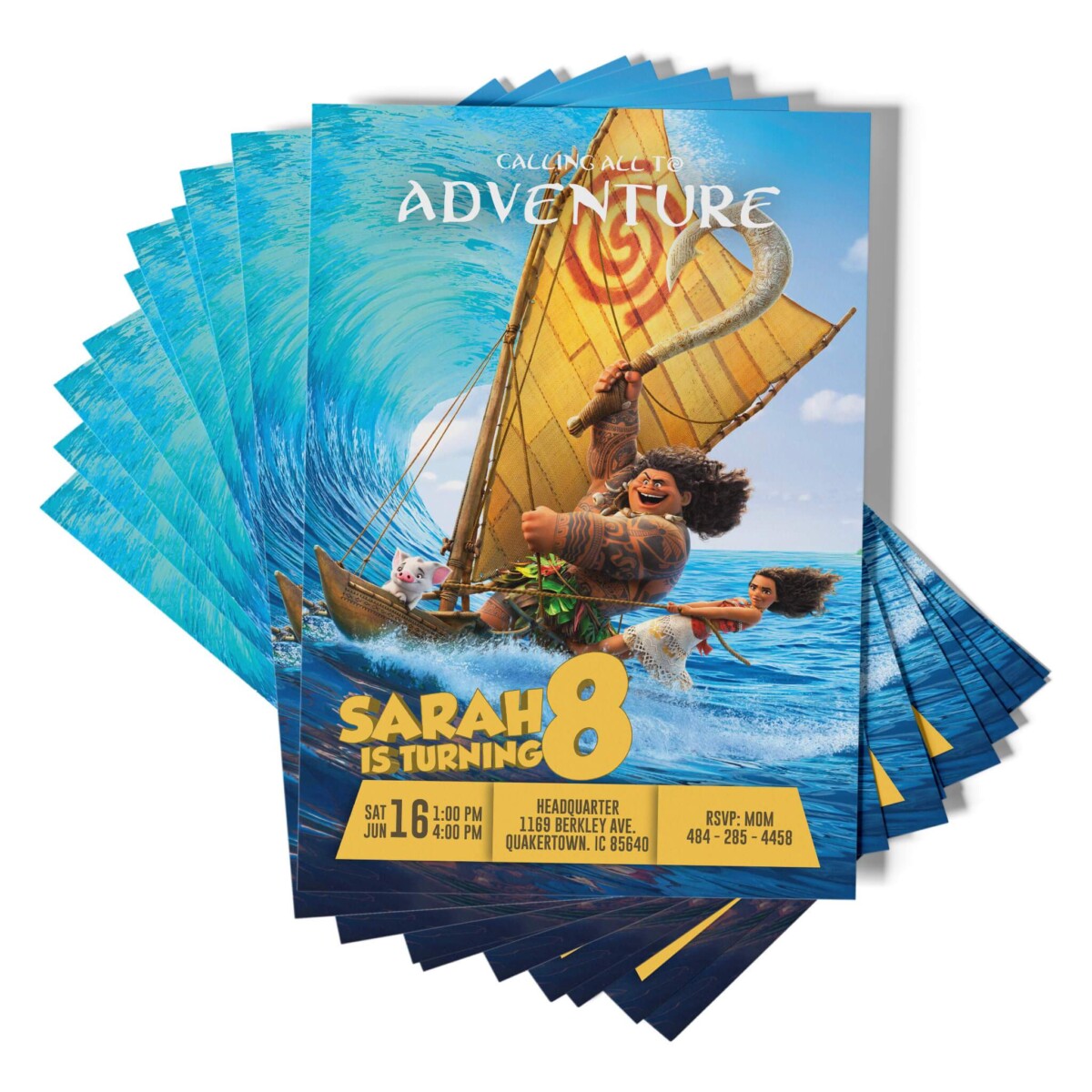 Moana Birthday Party Invitation