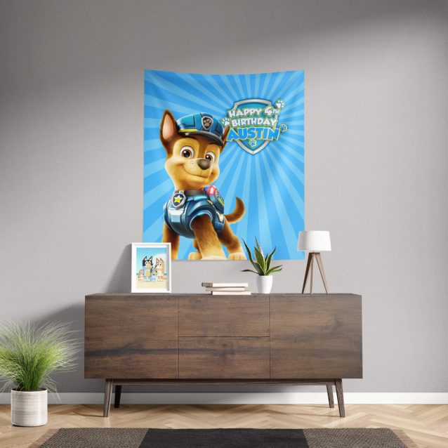 Paw Patrol Chase Birthday Banner 50" × 60" PimpYourWorld