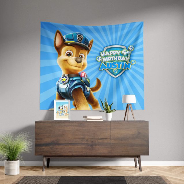 Paw Patrol Chase Birthday Banner 80" × 68" PimpYourWorld