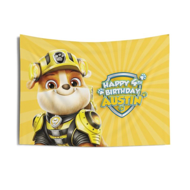 Paw Patrol Rubble Birthday Banner 36" × 26" PimpYourWorld