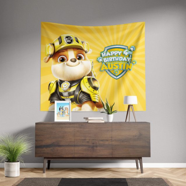 Paw Patrol Rubble Birthday Banner 80" × 68" PimpYourWorld