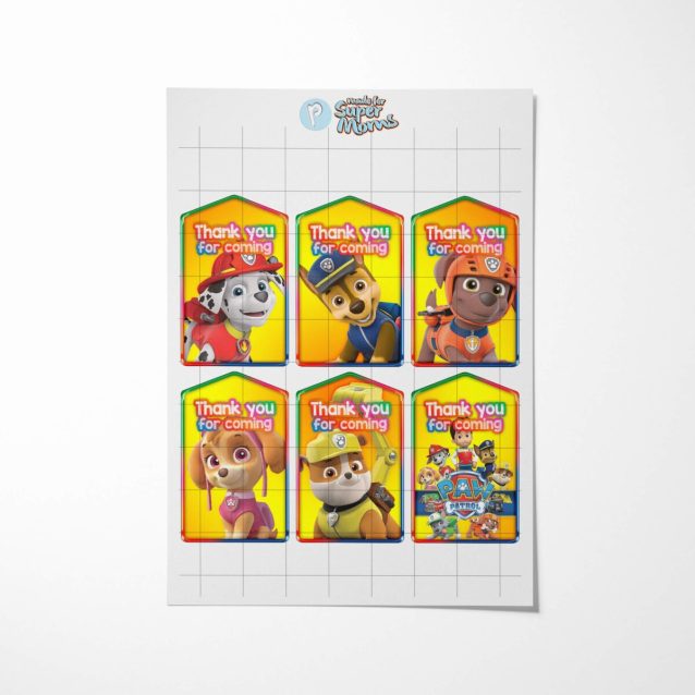 Paw Patrol Thank You Tags PimpYourWorld