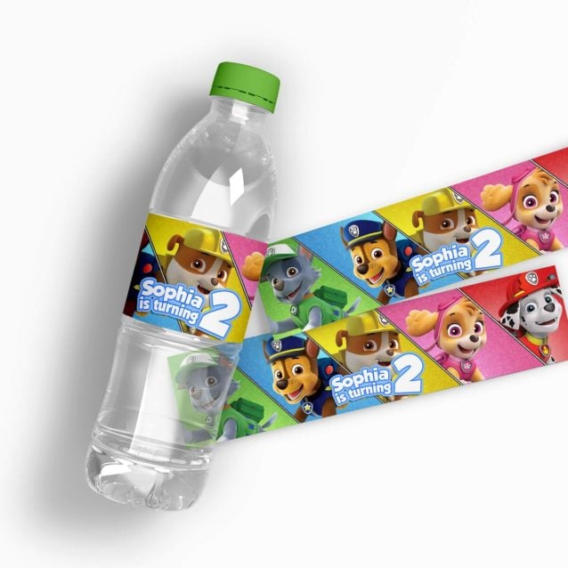Paw Patrol Water Bottle Labels PimpYourWorld