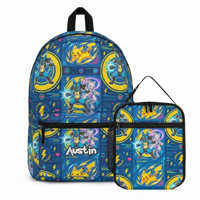 Personalized Snorlax Pokémon backpack and lunch bag 2-piece set