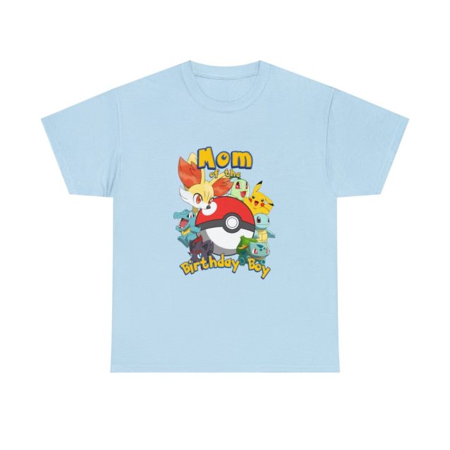 Pokemon Birthday Mom Family T-Shirt Light Blue PimpYourWorld
