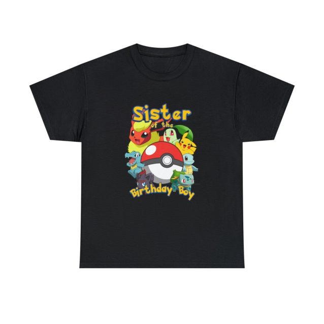 Pokemon Birthday Sister Family T-Shirt Black PimpYourWorld