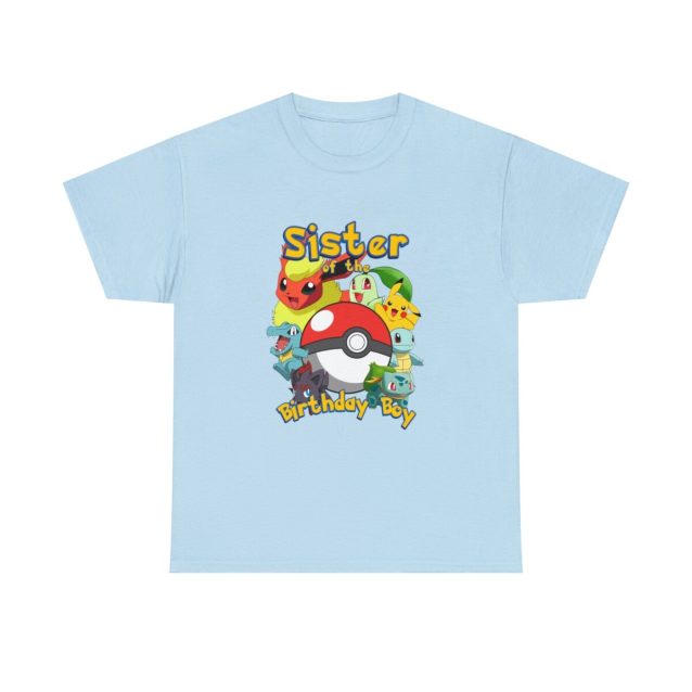 Pokemon Birthday Sister Family T-Shirt Light Blue PimpYourWorld