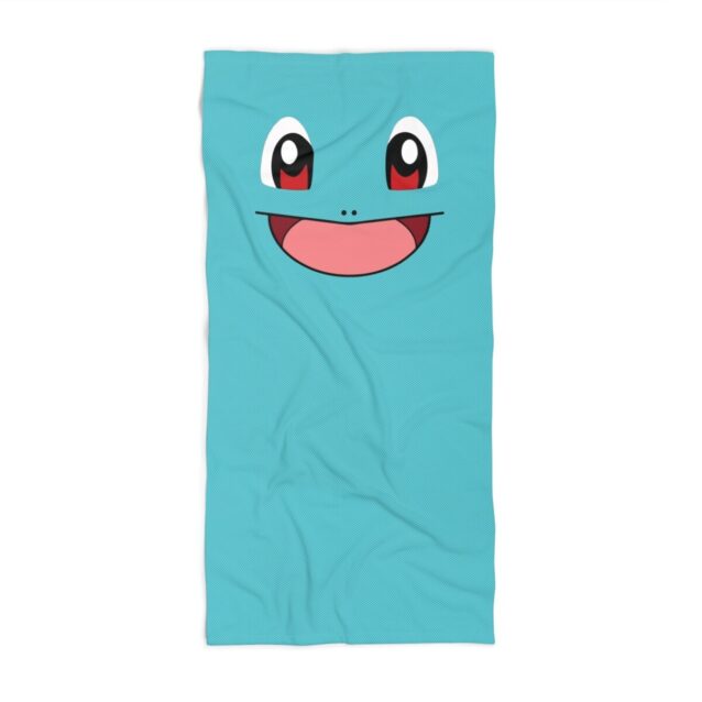 A size guide for the Squirtle swim towel, laid flat at 30 inches by 60 inches of quick-dry terry.