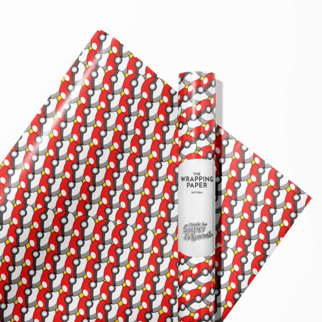 Collection of Pokemon wrapping paper rolls with different character designs.