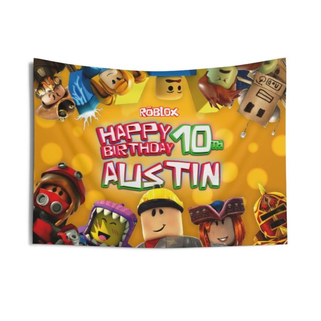 Example of a vertical Roblox birthday banner (e.g., 40" x 60").