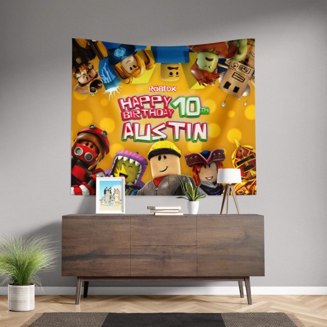 Roblox birthday banner showcasing various available sizes.