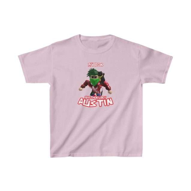 Roblox Birthday Kids T-Shirt Light Pink PimpYourWorld