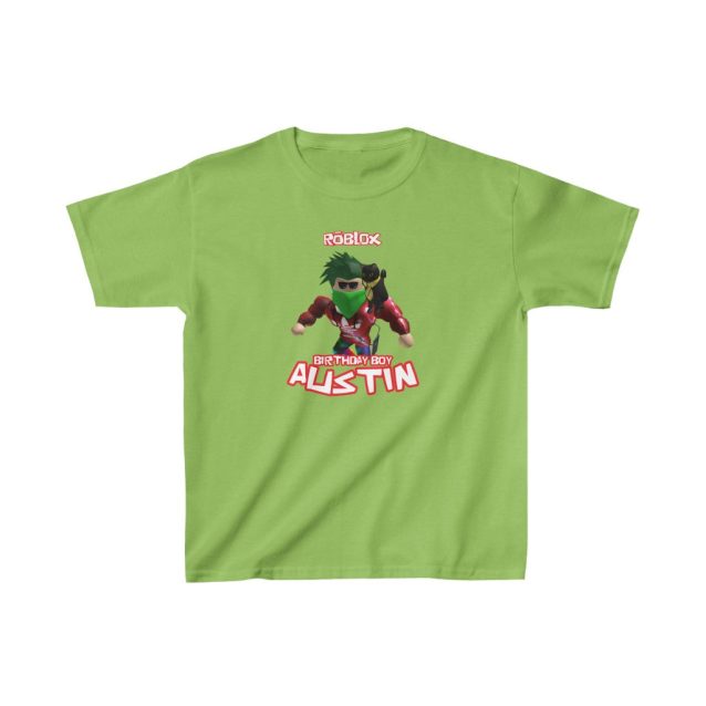 Roblox Birthday Kids T-Shirt Lime PimpYourWorld