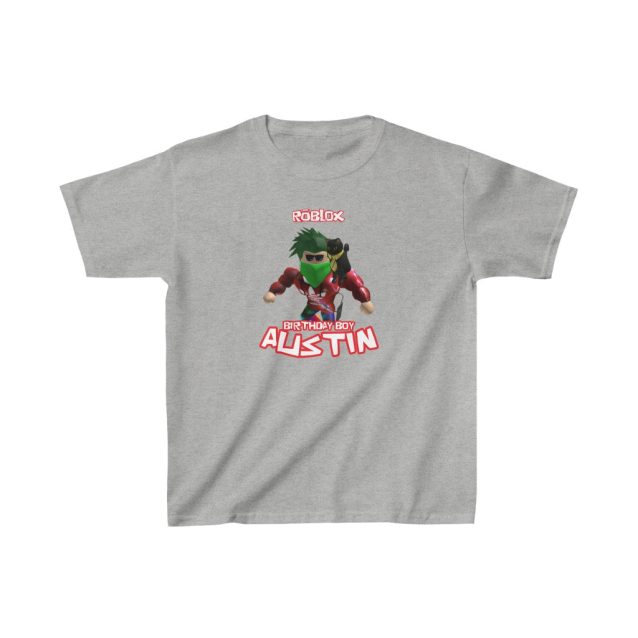 Roblox Birthday Kids T-Shirt Sport Grey PimpYourWorld