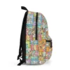 Custom printed Toy Story characters backpack for boys and girls featuring the classic Andy's room cloud wallpaper design.