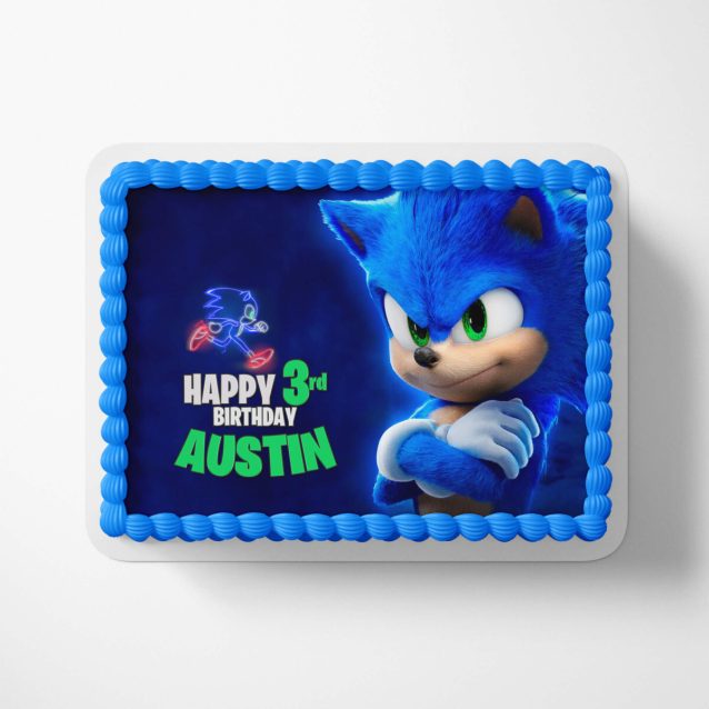 Sonic the Hedgehog Cake Topper Blue 1/2 Sheet (17"x11") PimpYourWorld