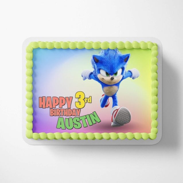 Sonic the Hedgehog Cake Topper Colorful 1/2 Sheet (17"x11") PimpYourWorld