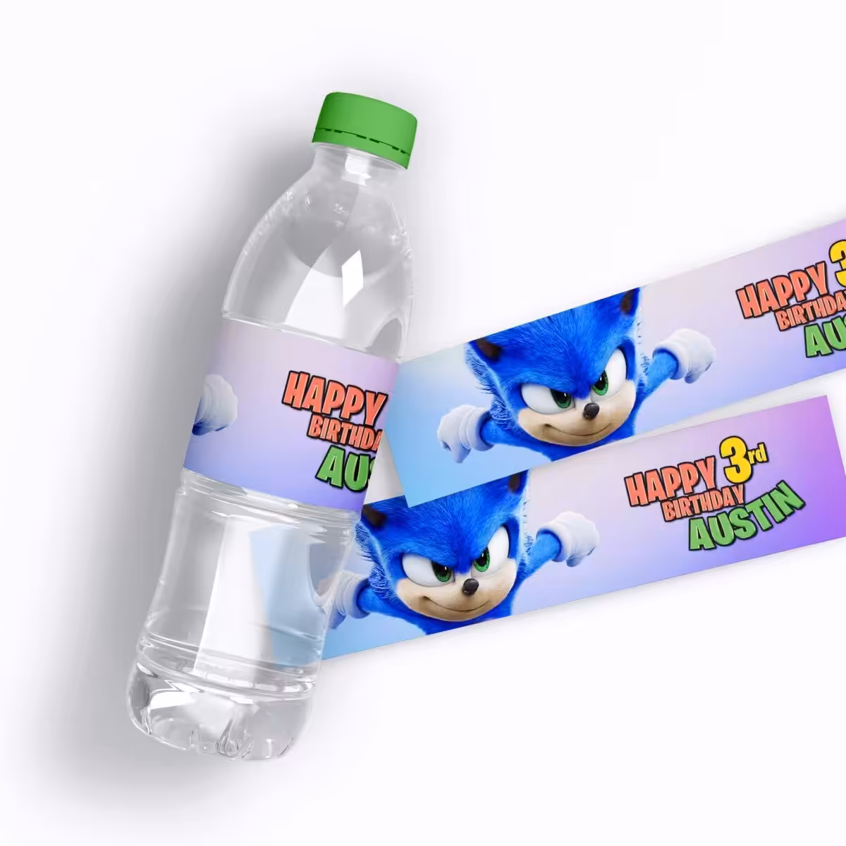 Sonic the Hedgehog Water Bottle Labels
