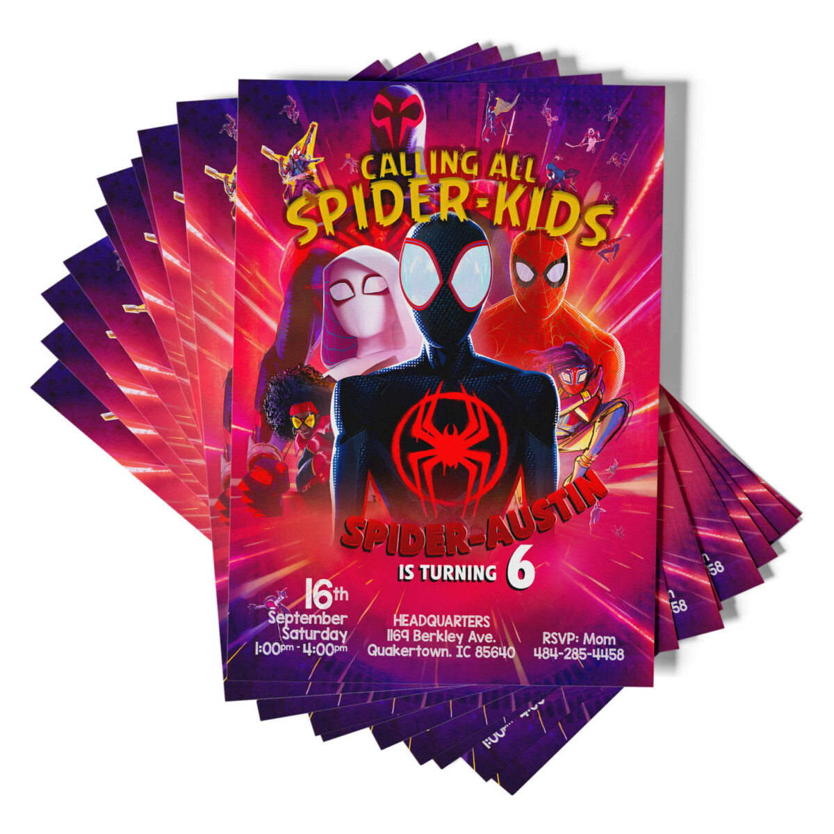 Spider Man Across The Spider Verse Invitation