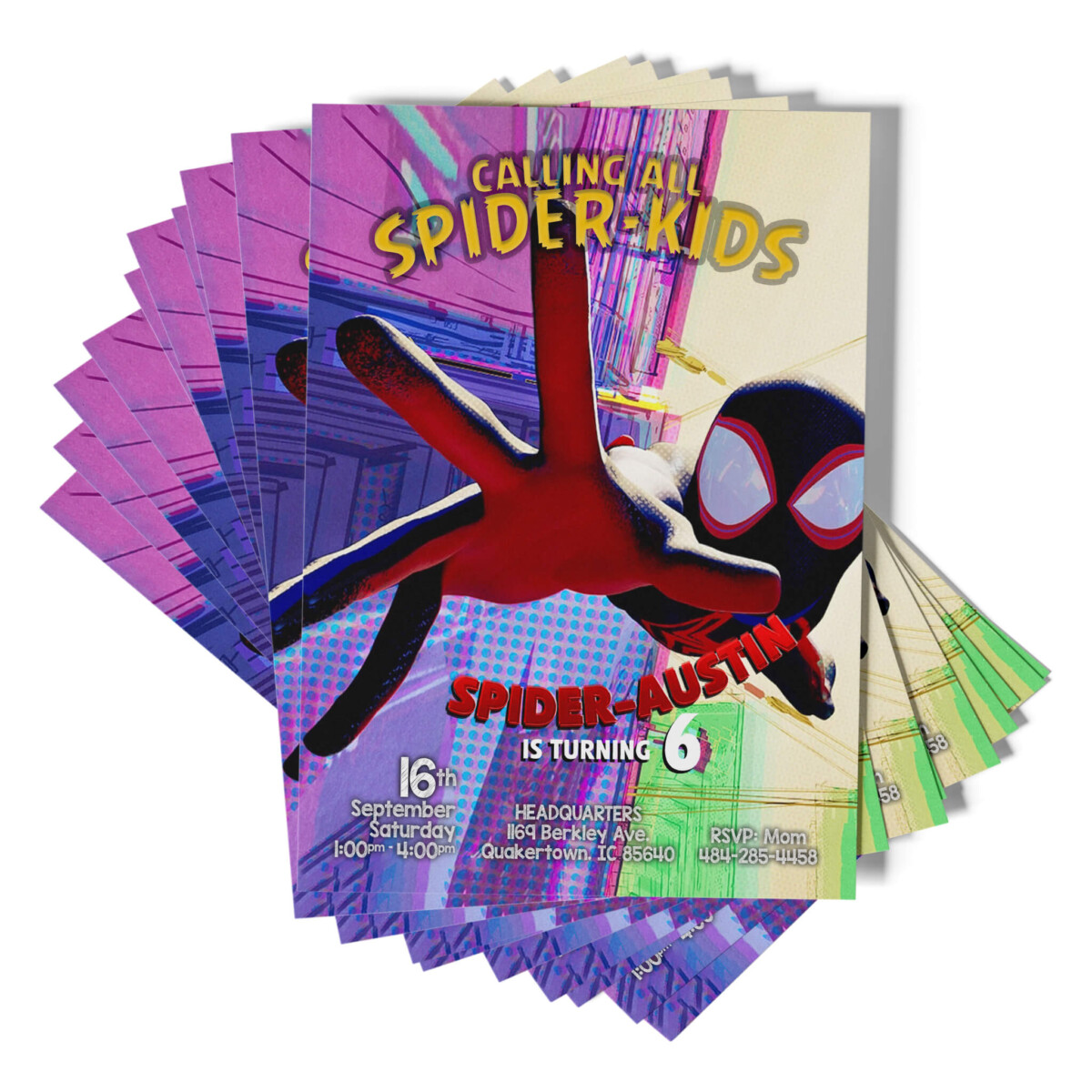 Spider-Verse Birthday Invitation