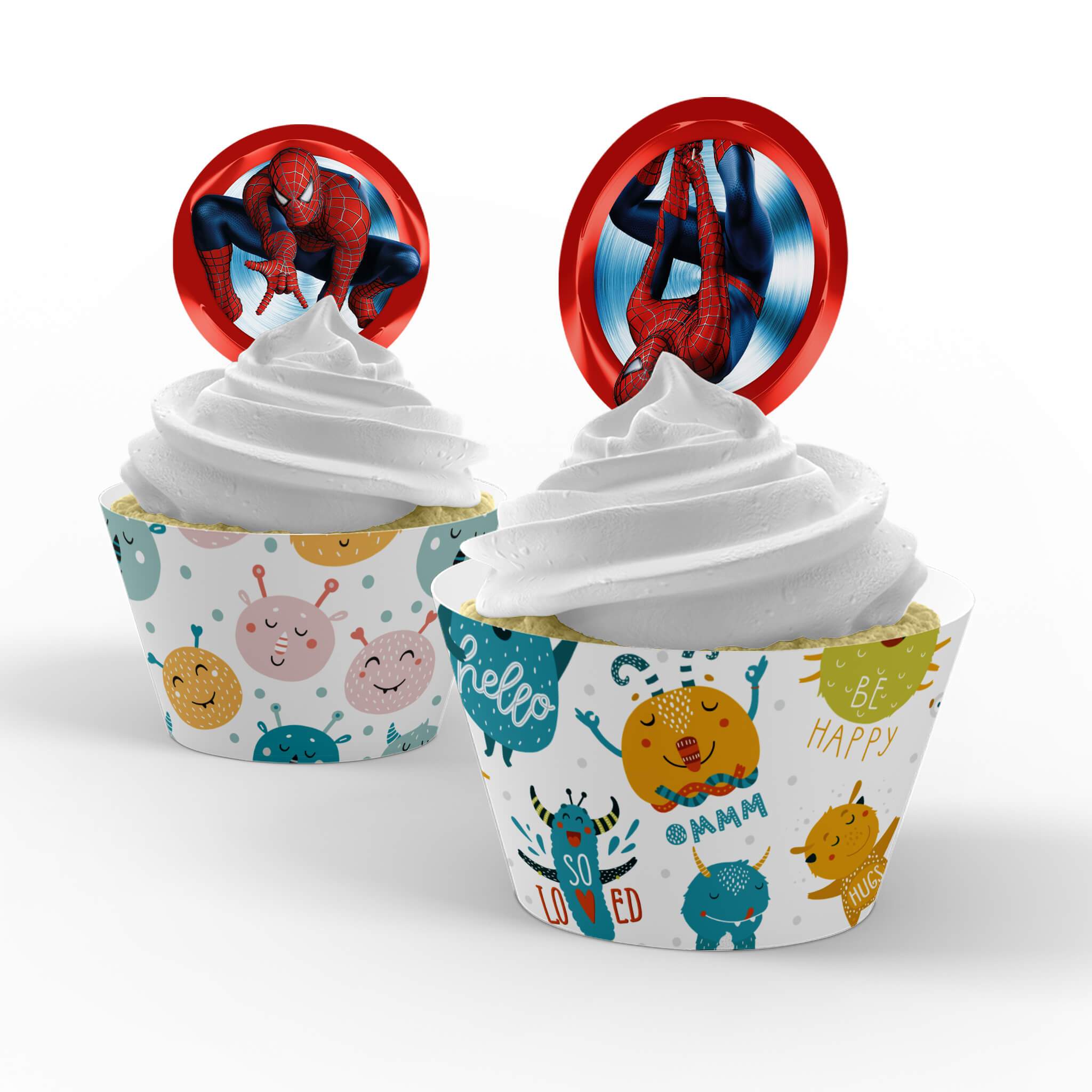 Spiderman Cupcake Toppers
