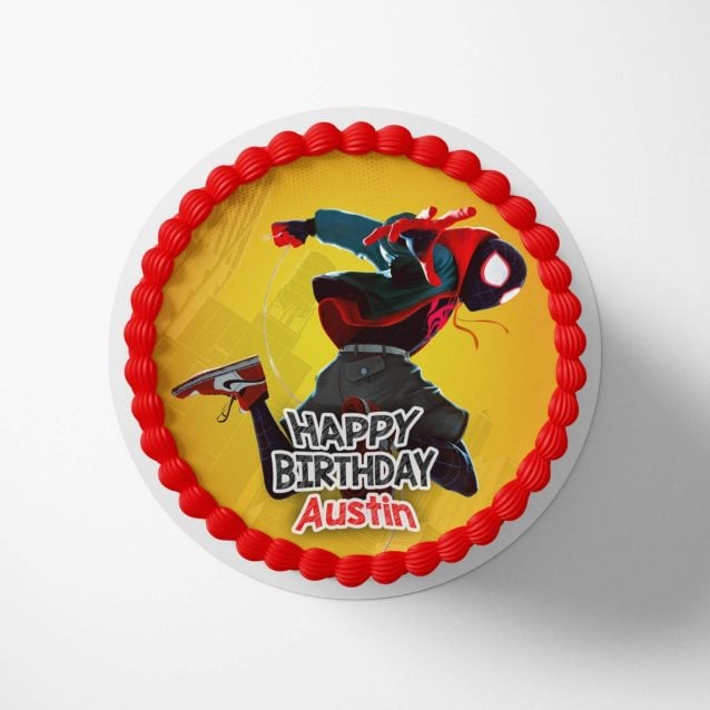 Spiderman Miles Morales Cake Topper Miles Morales Rounded (9") PimpYourWorld
